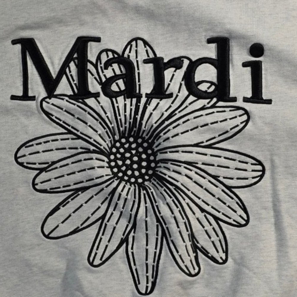 Mardi Mercredi Flower Mardi Sweatshirt Grey Cotton Oversized Floral Streetwear
